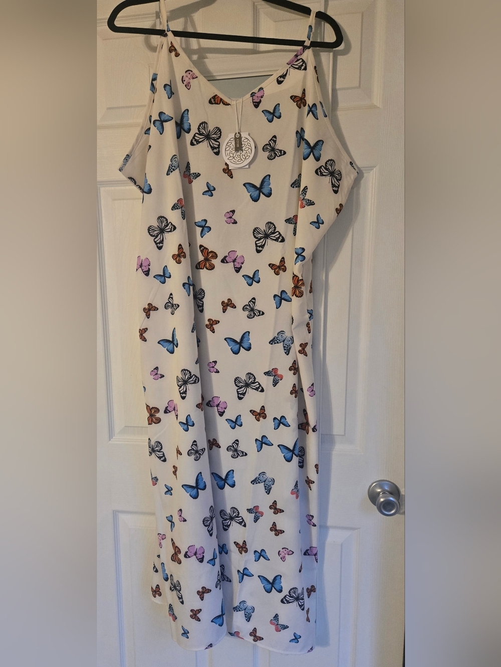Plus Size Butterfly Print Slip Dress